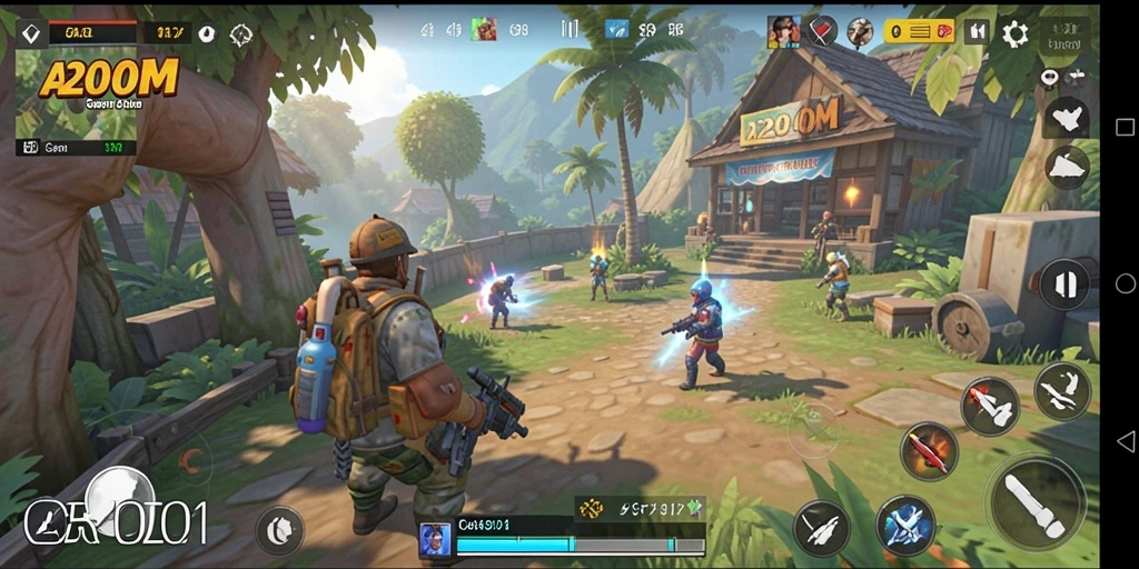 Tampilan gameplay A200M yang mengasyikkan dan penuh warna.