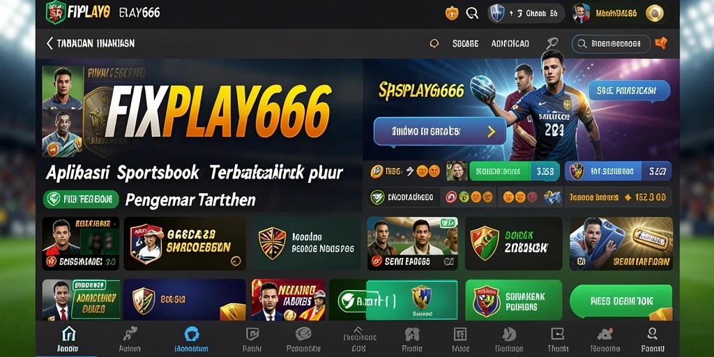 Tampilan utama FIXPLAY666 menampilkan berbagai pilihan taruhan olahraga.