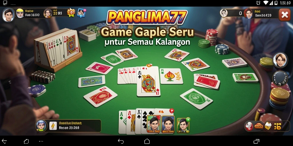 Tampilan gameplay seru Gaple di PANGLIMA77.