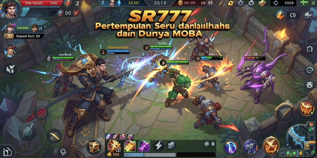 Tampilan aksi seru dalam game MOBA SR777.